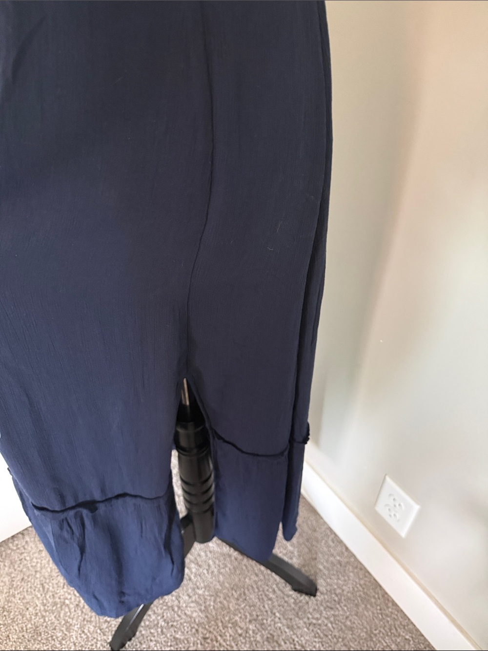 Hollister California Navy Square-Neck Maxi Dress with Puff Sleeves size Small - Picture 3 of 6